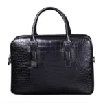UNITYPUREMAX™ Men's Genuine Crocodile Skin Business Briefcase – Black Handbag with Detachable Shoulder Strap 3