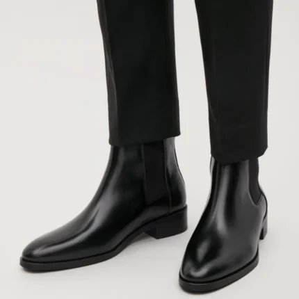 UNITYPUREMAX™ Men’s Genuine Cow Leather Chelsea Boots – Handmade Business Ankle Boots with Mid Heel 1