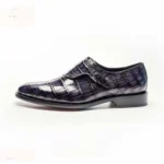 UNITYPUREMAX™ Men's Genuine Crocodile Skin Monk Strap Shoes – Blue Exotic Leather Dress Shoes 2