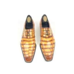 UNITYPUREMAX™ Men's Genuine Crocodile Skin Dress Shoes – Yellow Leather Lace-Up Formal Business Shoes 1