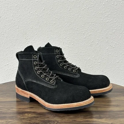 UNITYPUREMAX™ Men’s Genuine Cow Suede Leather Ankle Boots – Handcrafted Lace-Up Motorcycle Work Boots 13