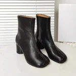 UNITYPUREMAX™ Women’s Genuine Leather Split-Toe Ankle Boots – Handmade Side Buckle Tabi Boots 1