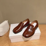UNITYPUREMAX™ Women's Genuine Cowhide Leather Tabi Split-Toe Penny Loafers – Slip-On Casual Shoes 1